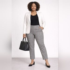 Ava & Viv High Rise Plaid Ankle Pants 26W NWT Plus Size Stretch Work Trousers